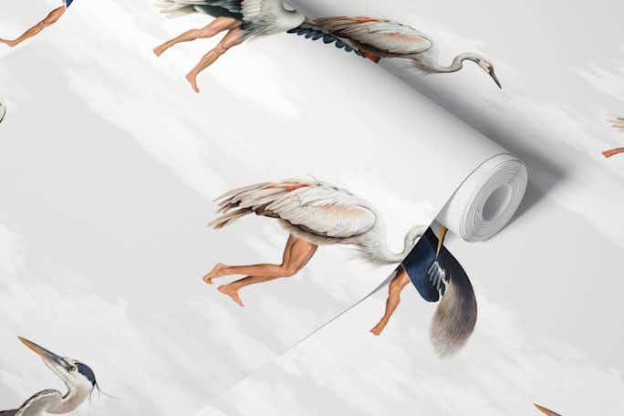 Crane Bird-boyswallpaper roll