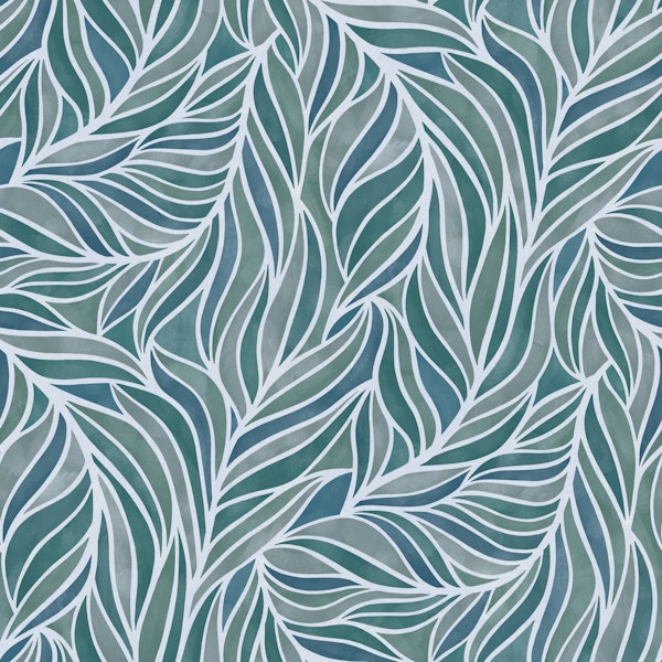 cool minimalist abstract leaves blue