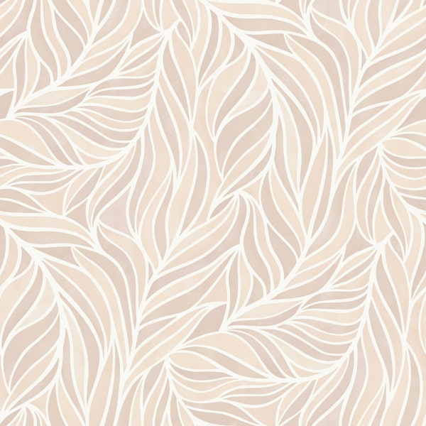 warm minimalist abstract leaves off white