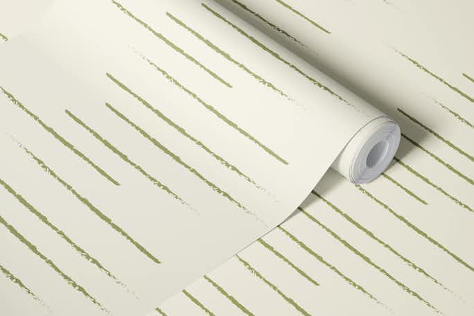 Warm Minimalism Stripe Eggshell Greenwallpaper roll
