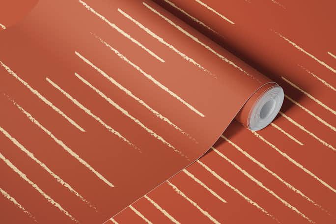 Warm Minimalism Stripe Terracotta Beigewallpaper roll