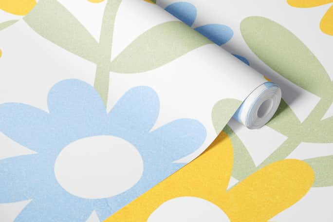 Minimal Retro Boho Floral in Bloomwallpaper roll