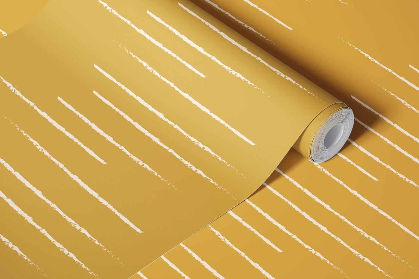 Warm Minimalism Stripe Mustard Beige wallpaper roll