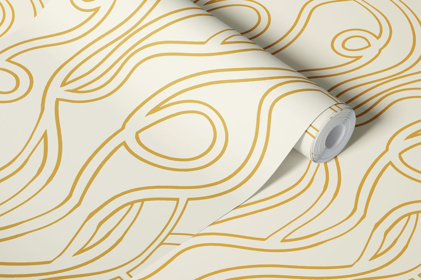 Warm Minimalist Yellow Beige wallpaper roll