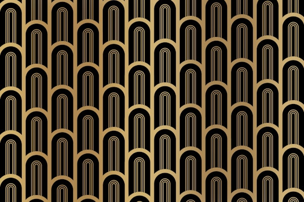 Art Deco Luxury Black and Gold Columns