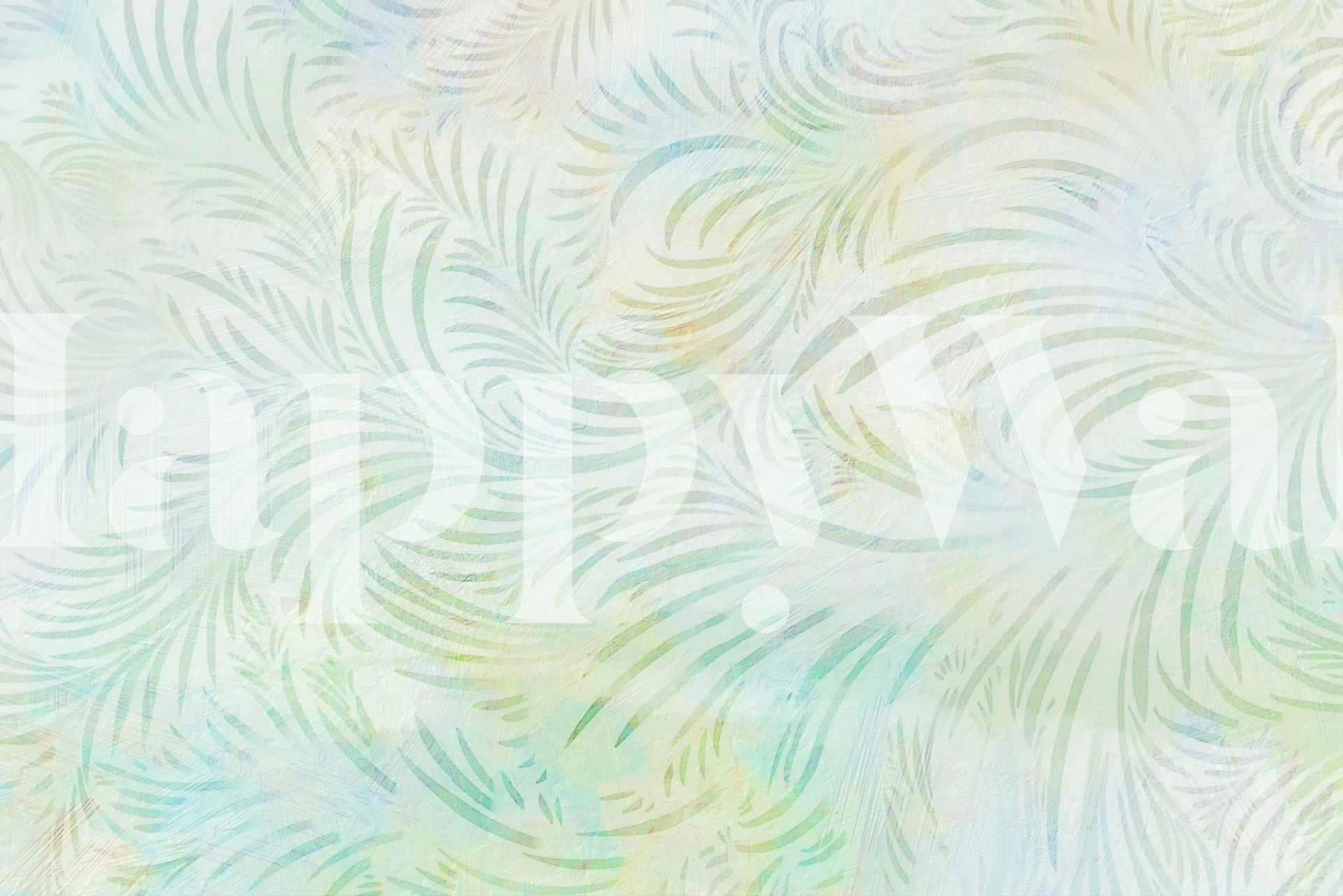 Peaceful palm leaves wallpaper in a room setting