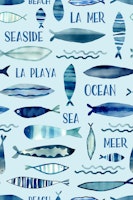 Whimsy Watercolor Fish Summer Fun ταπετσαρία