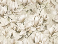 Magnolia And Butterfly Ivory wallpaper