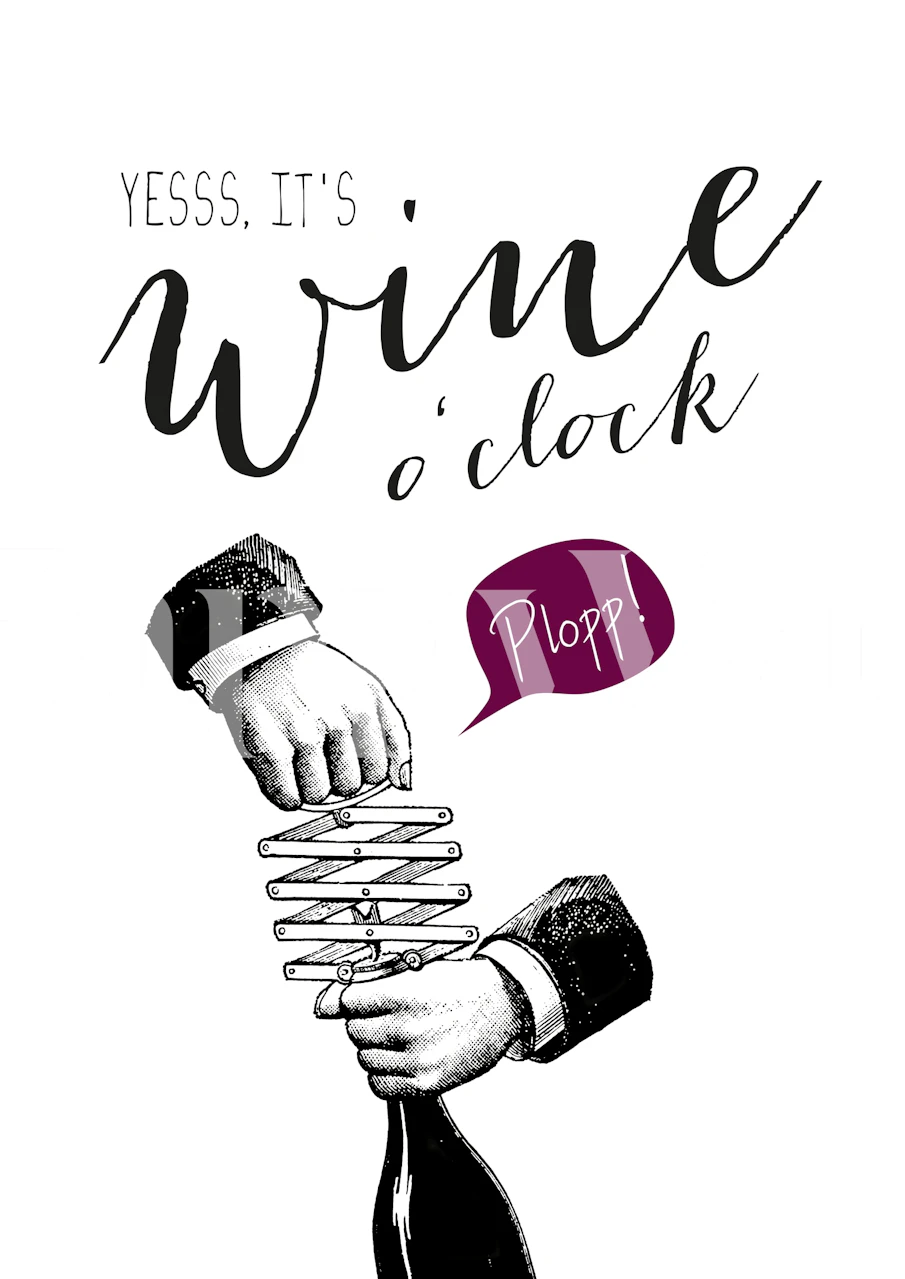 Design tapety Wine o'clock v místnosti