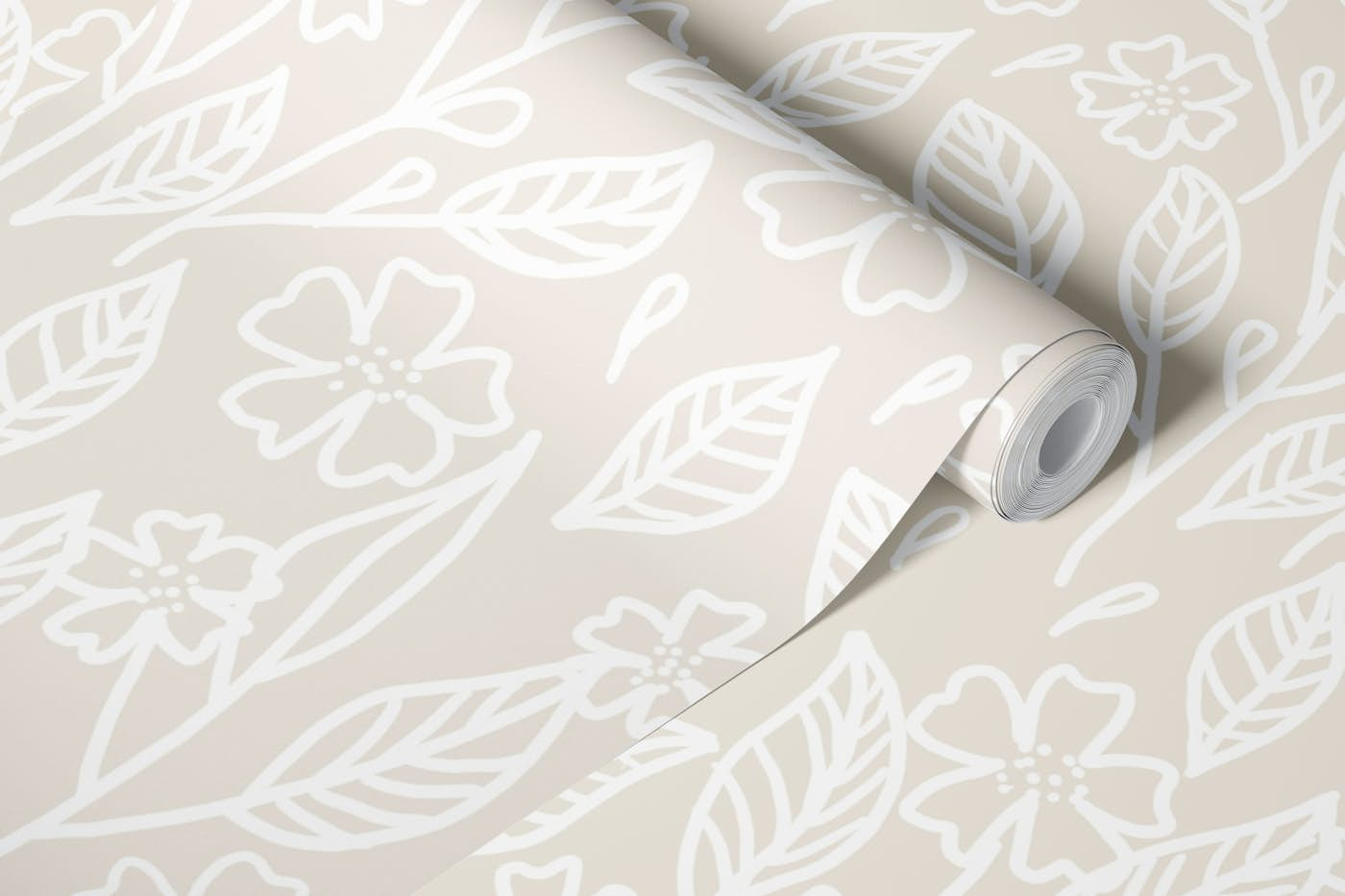 Neutral Floral wallpaper roll