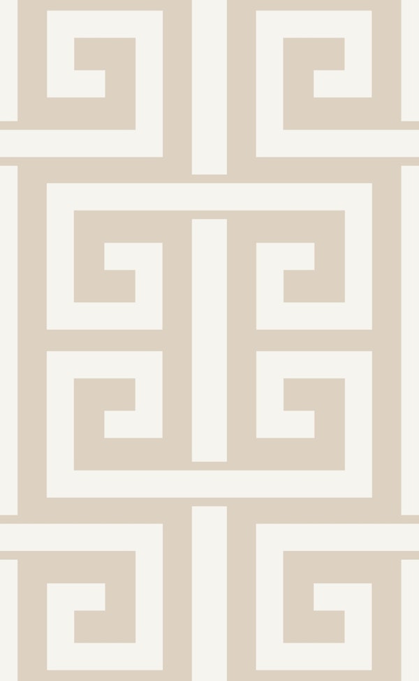 Greek Key Geometric - neutral beige