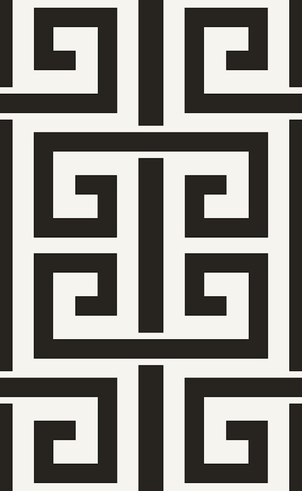 Greek Key Geometric - black and cream