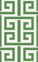 Greek Key Geometric - green and cream ταπετσαρία