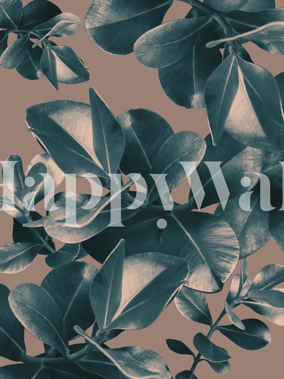 Ficus leaves wallpaper in a modern room