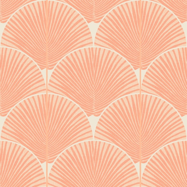 Japandi Palms Peach Hygge Large Scale