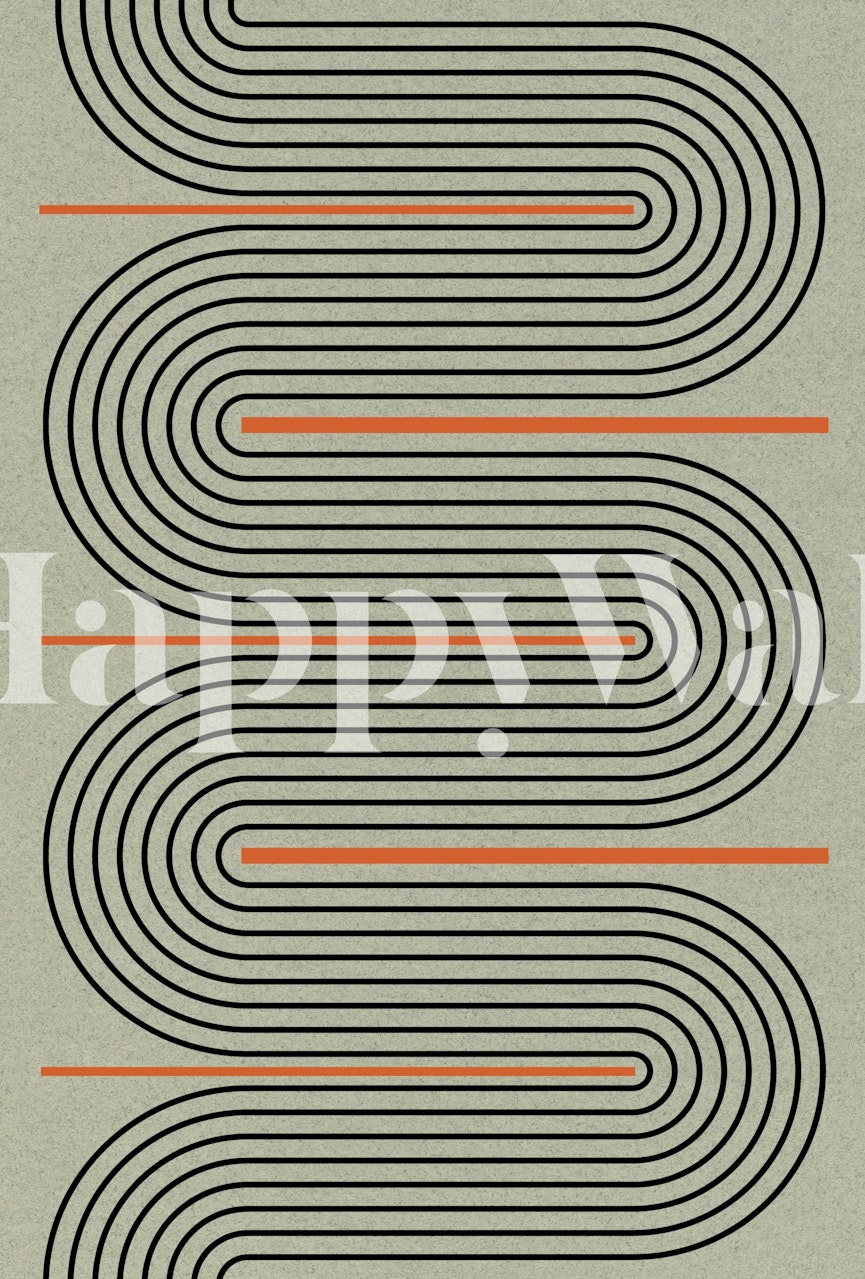 Carta da parati Retro Simple Lines in una stanza