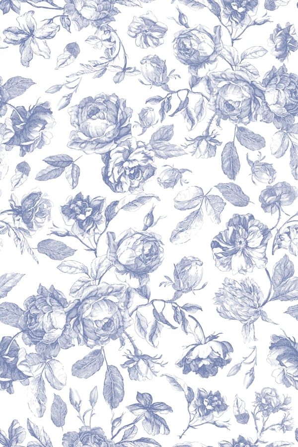 Blue Roses - Toile DeJouy