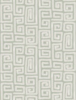 Handmade Painted Shapes Greek Key Sage Green papiers peint