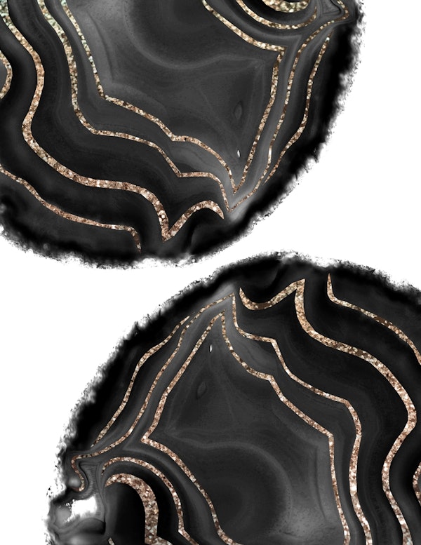 Black Agate Gold Glitter 1