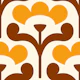 Retro blossoms pattern, yellow / 3027 E