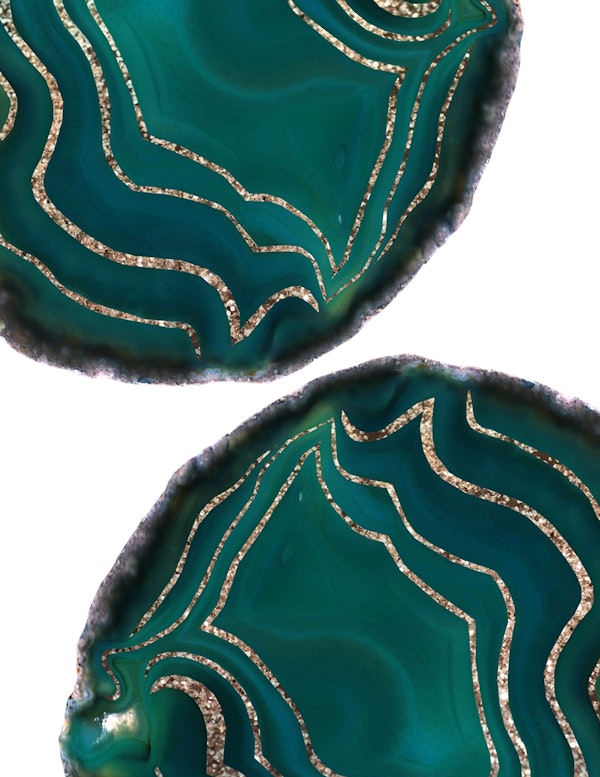 Green Agate Gold Glitter 1