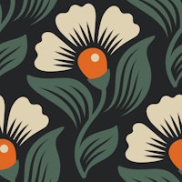 Hand drawn blossoms pattern / 3035 A papiers peint