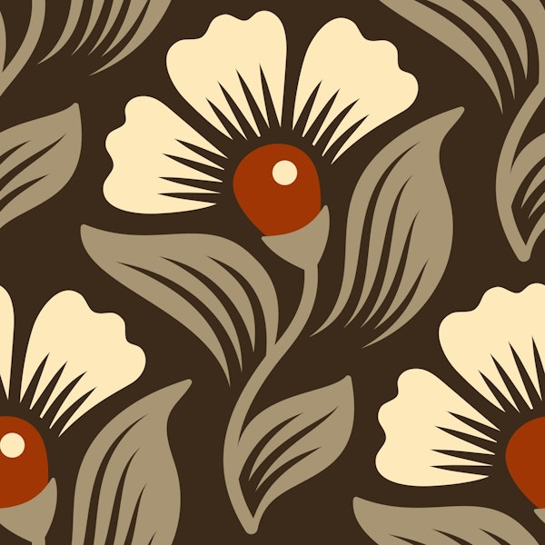 Hand drawn blossoms pattern / 3035 D