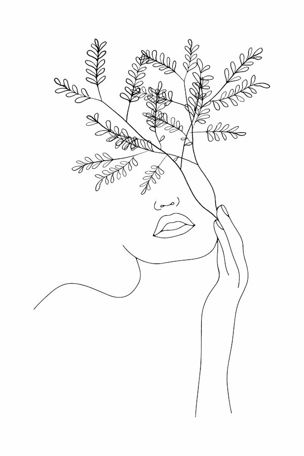 Minimal Line Art Woman