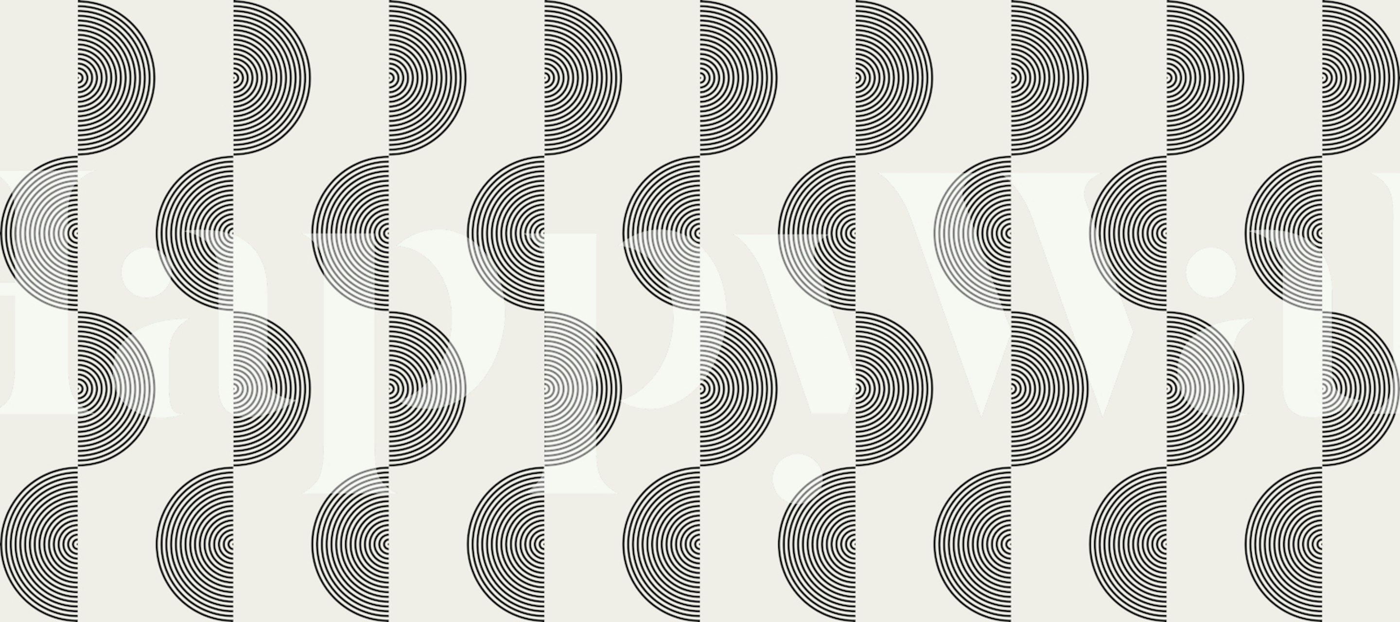 Lines and circles wallpaper in a room