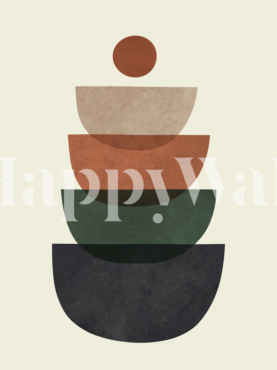 Geometric shapes in earthy colors on light background wallpaper