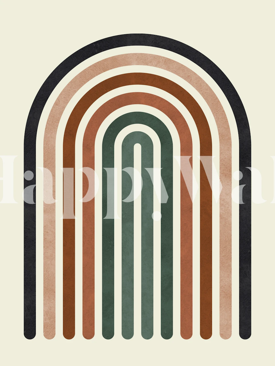 Geometric wallpaper design in a room