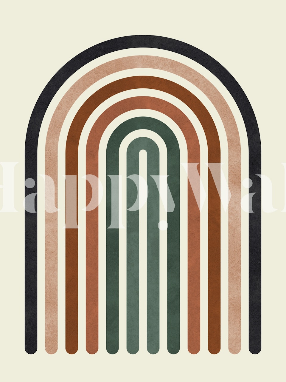 Geometric wallpaper design in a room