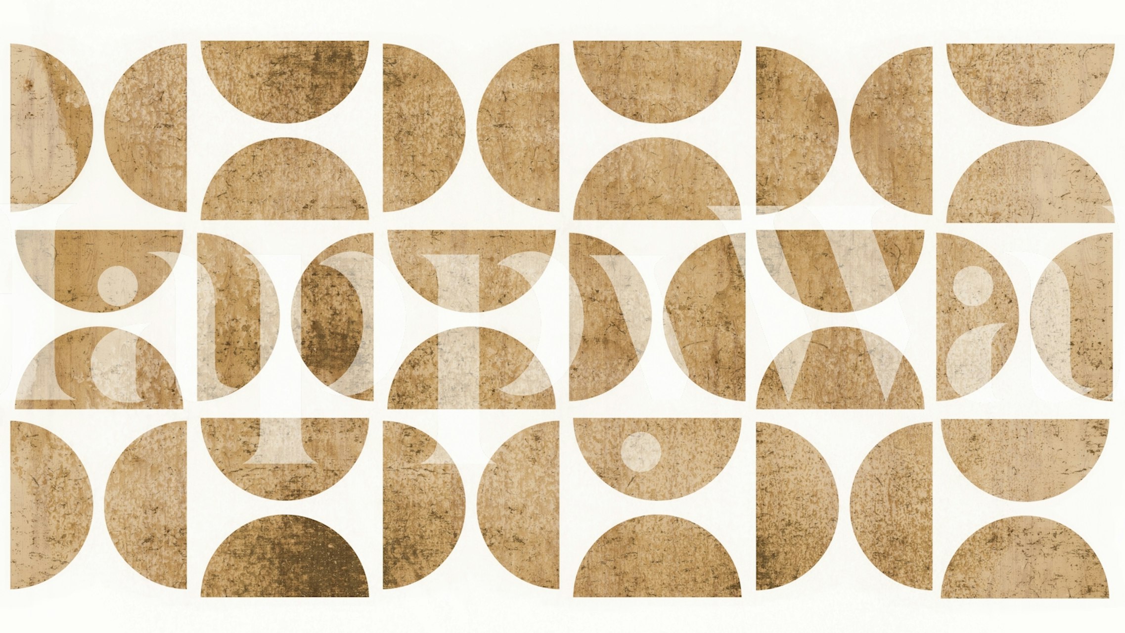 Papel tapiz Bauhaus Wood Antique en una habitación