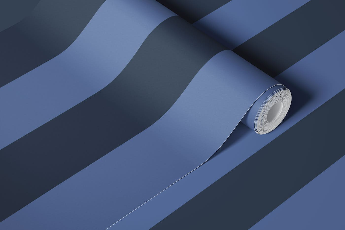 Blue Nova Stripes - Wide Dark wallpaper roll