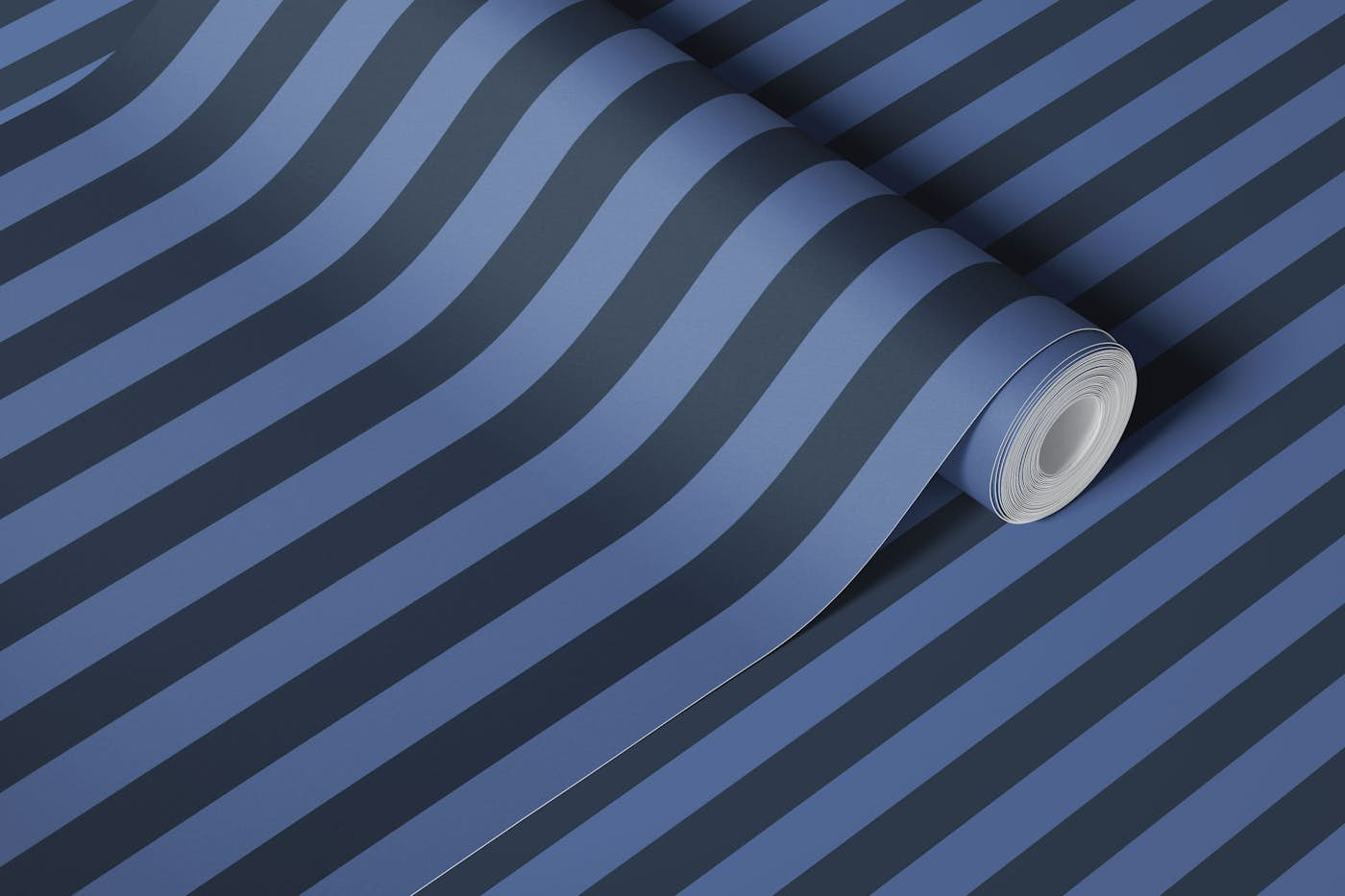 Blue Nova Stripes - Medium Dark wallpaper roll