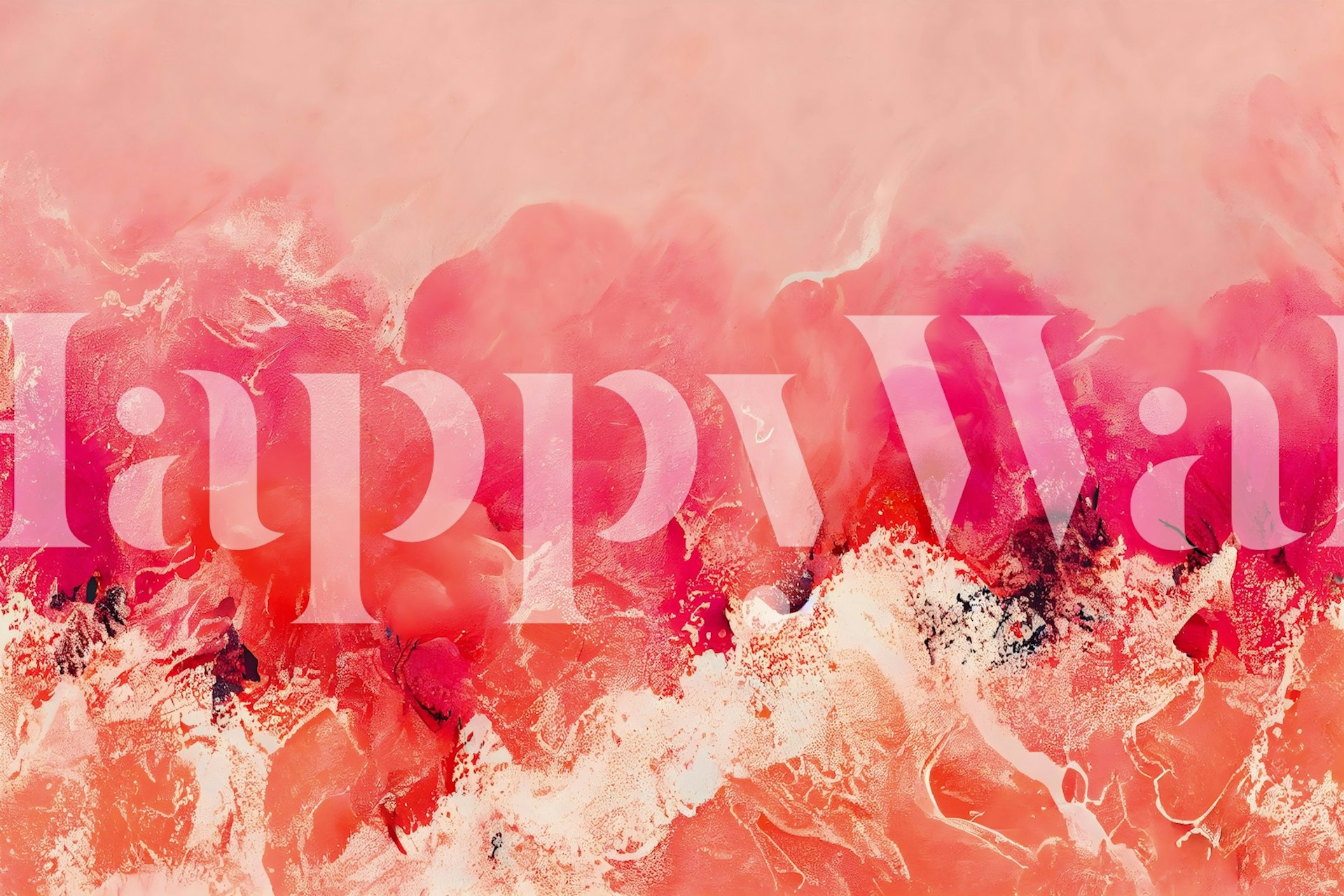 Abstract pink wave wall mural with pastel hues