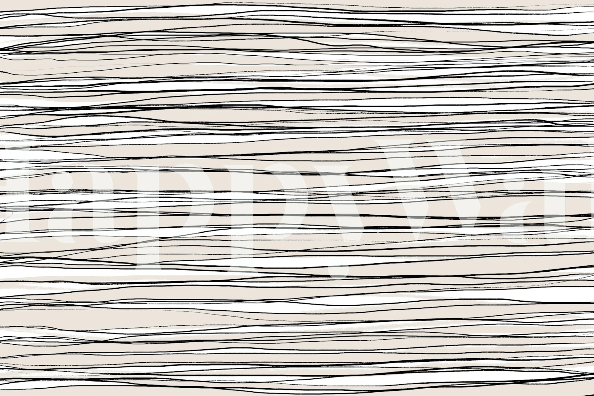 Linee nere astratte su un murale con sfondo beige