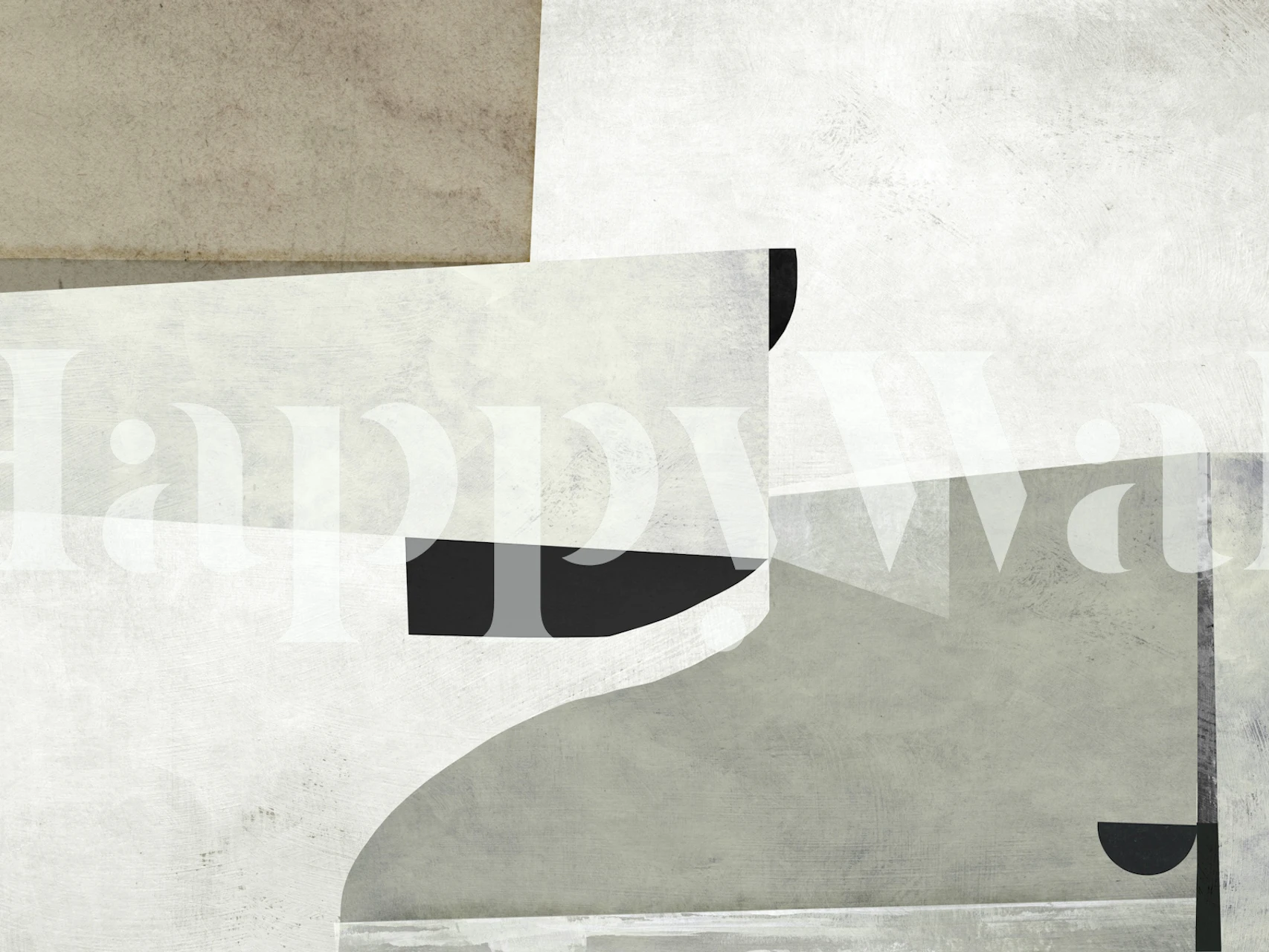 Abstract shapes in gray, white, and black colors wallpaper