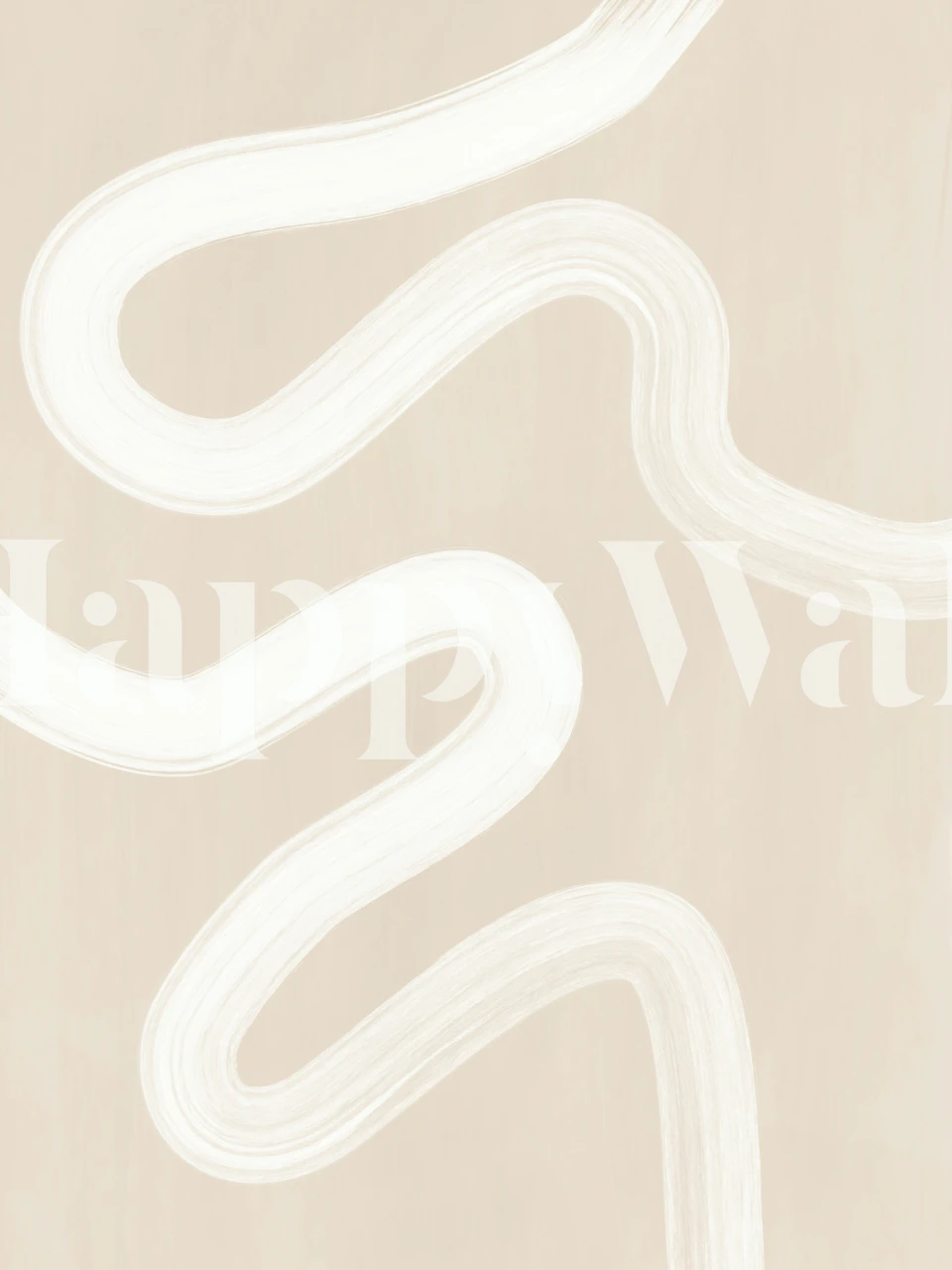 Beige abstract line drawing pattern wallpaper