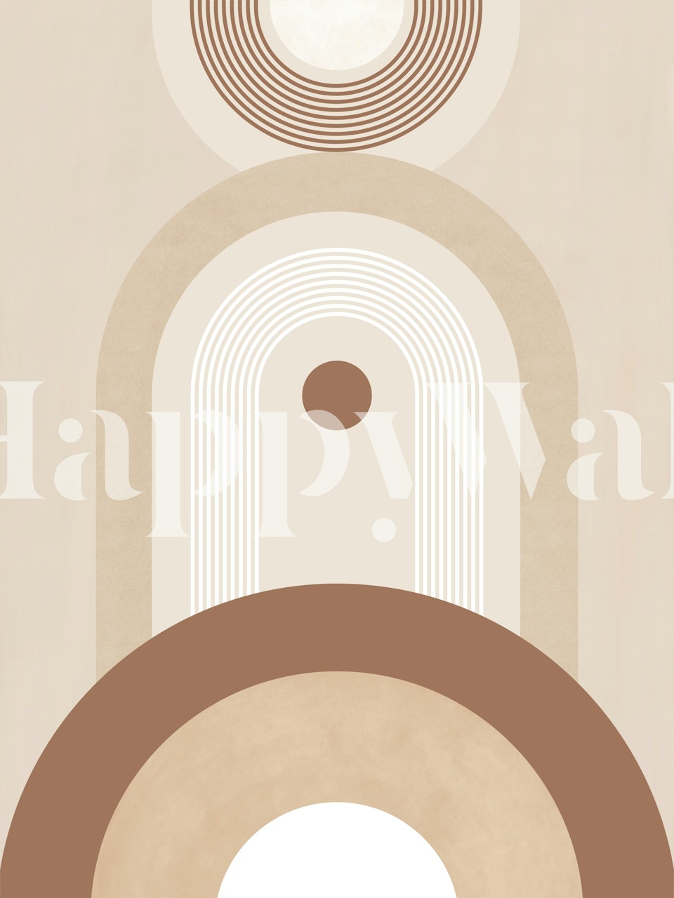 Bež zidna slika s modernim lukom iz sredine stoljeća