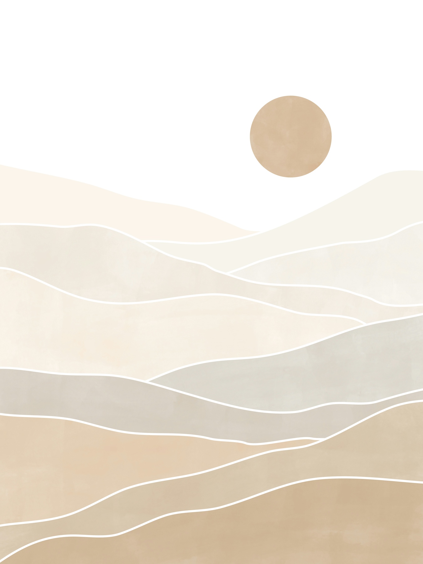 Abstract Beige Landscape Wallpaper