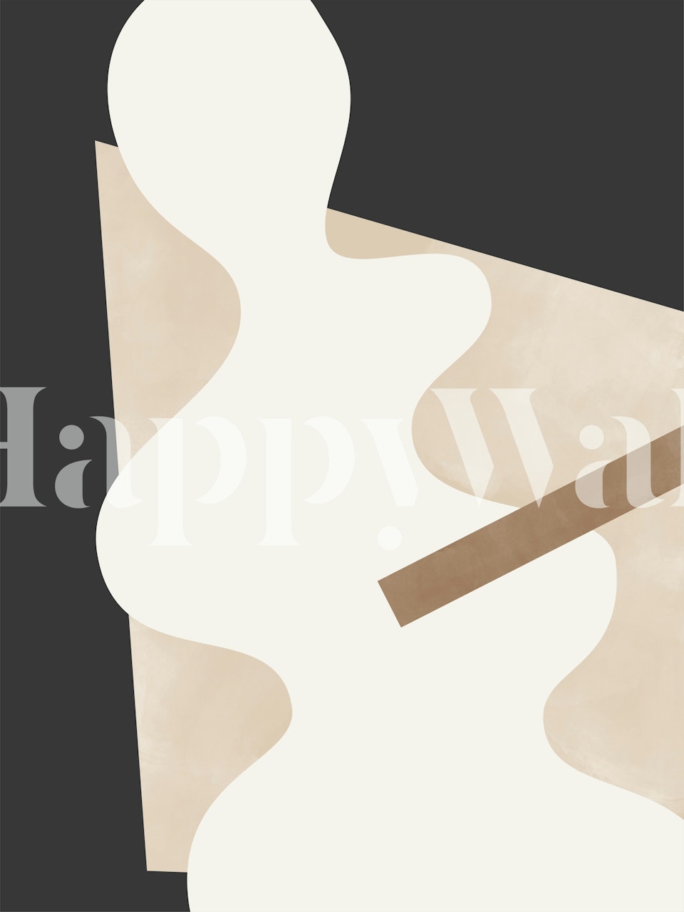 Béžové grafické křivky Art fototapeta abstraktní design