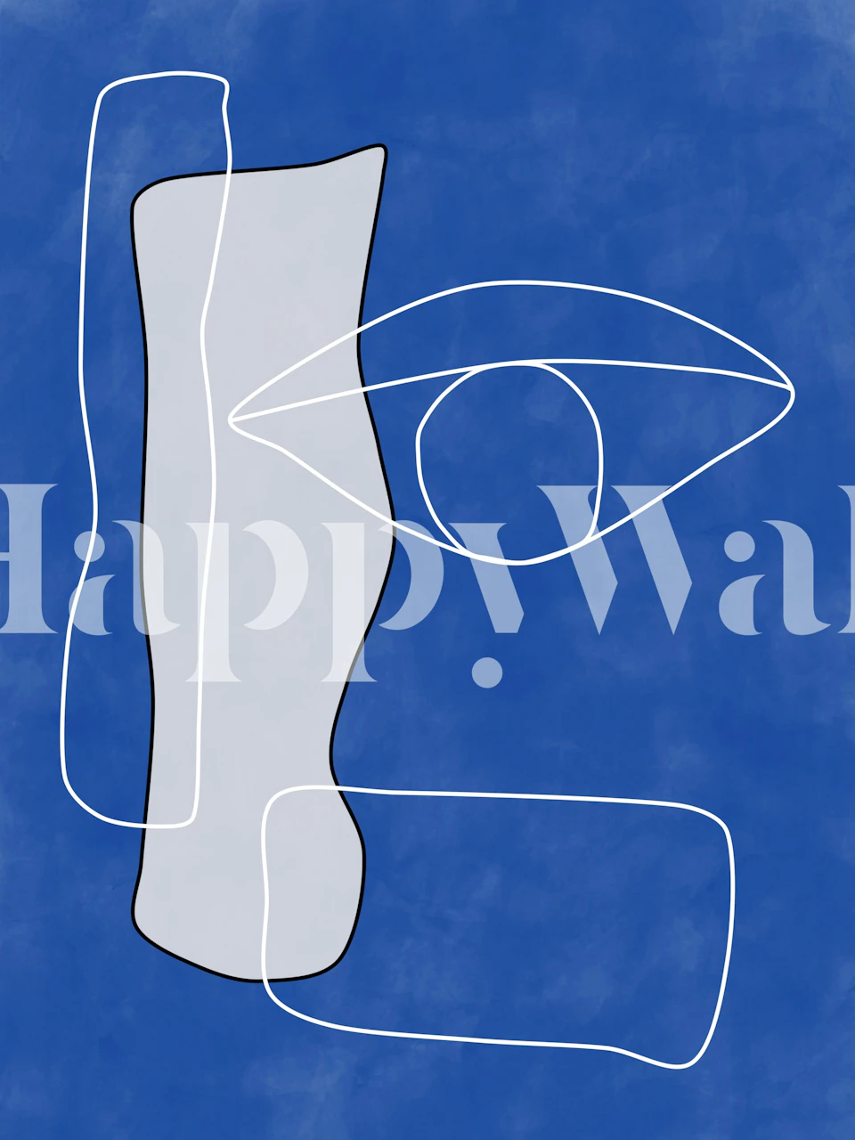 fotomural vinílico de parede de arte abstrata em azul índigo