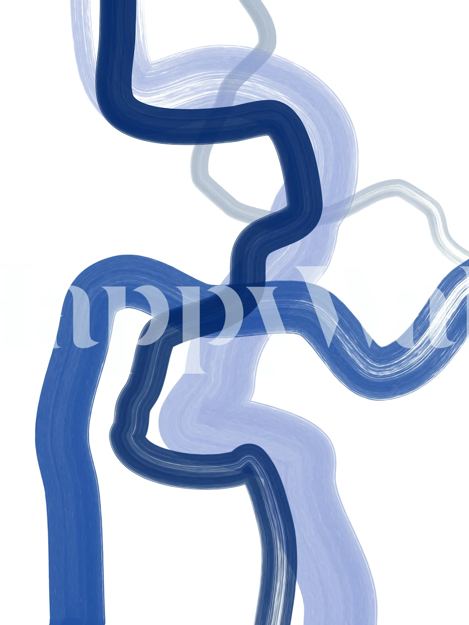 Abstract blue brush strokes on white background wallpaper