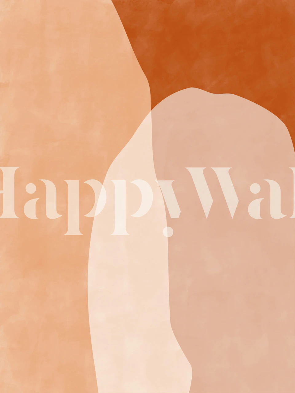 Abstract terracotta shapes wall mural in a 3x4 aspect ratio