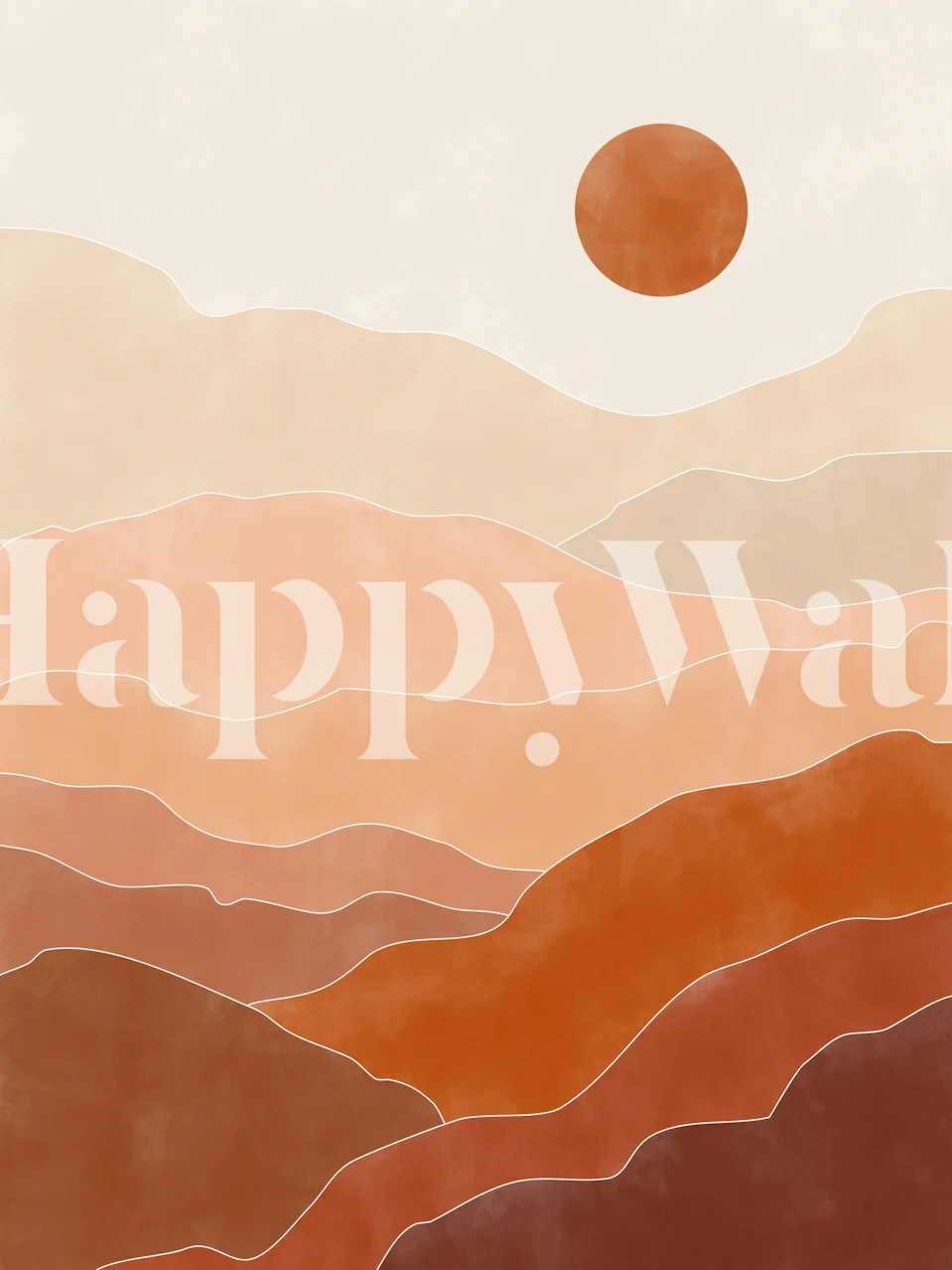 Terracotta abstract landscape design with warm hues wallpaper