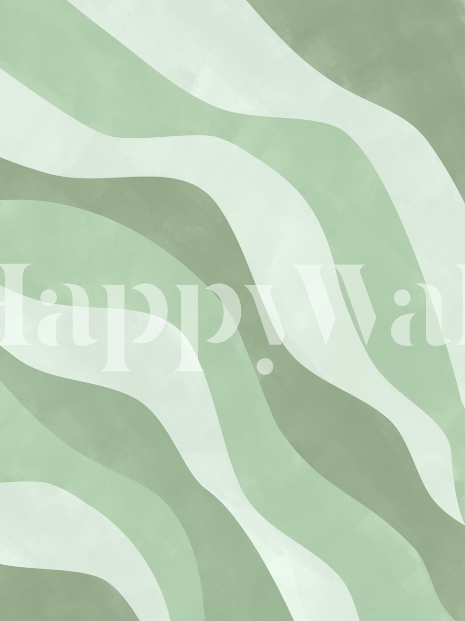 Abstract green wave pattern wall mural