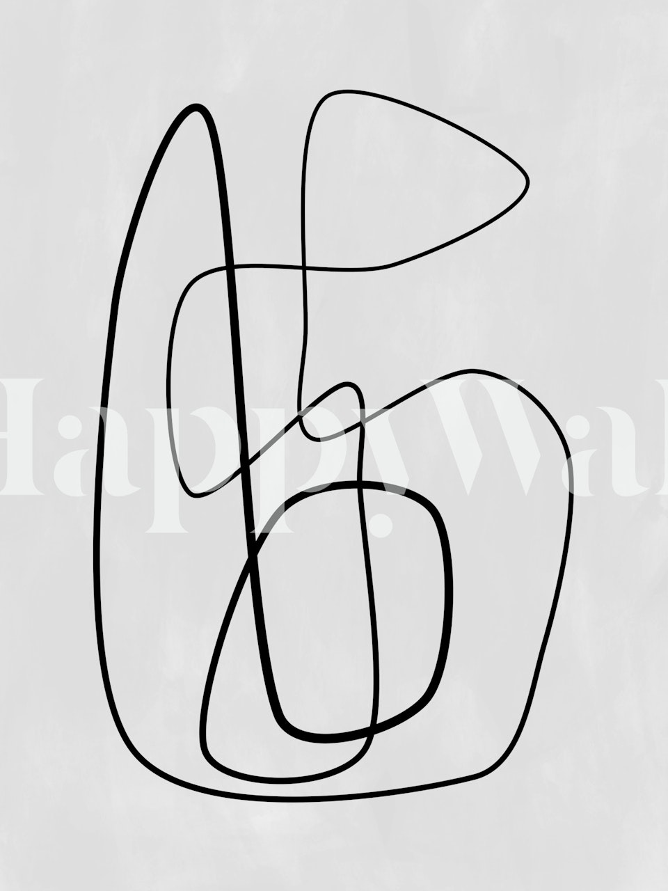 Abstract zwart-wit fotobehang met vloeiende lijntekeningen