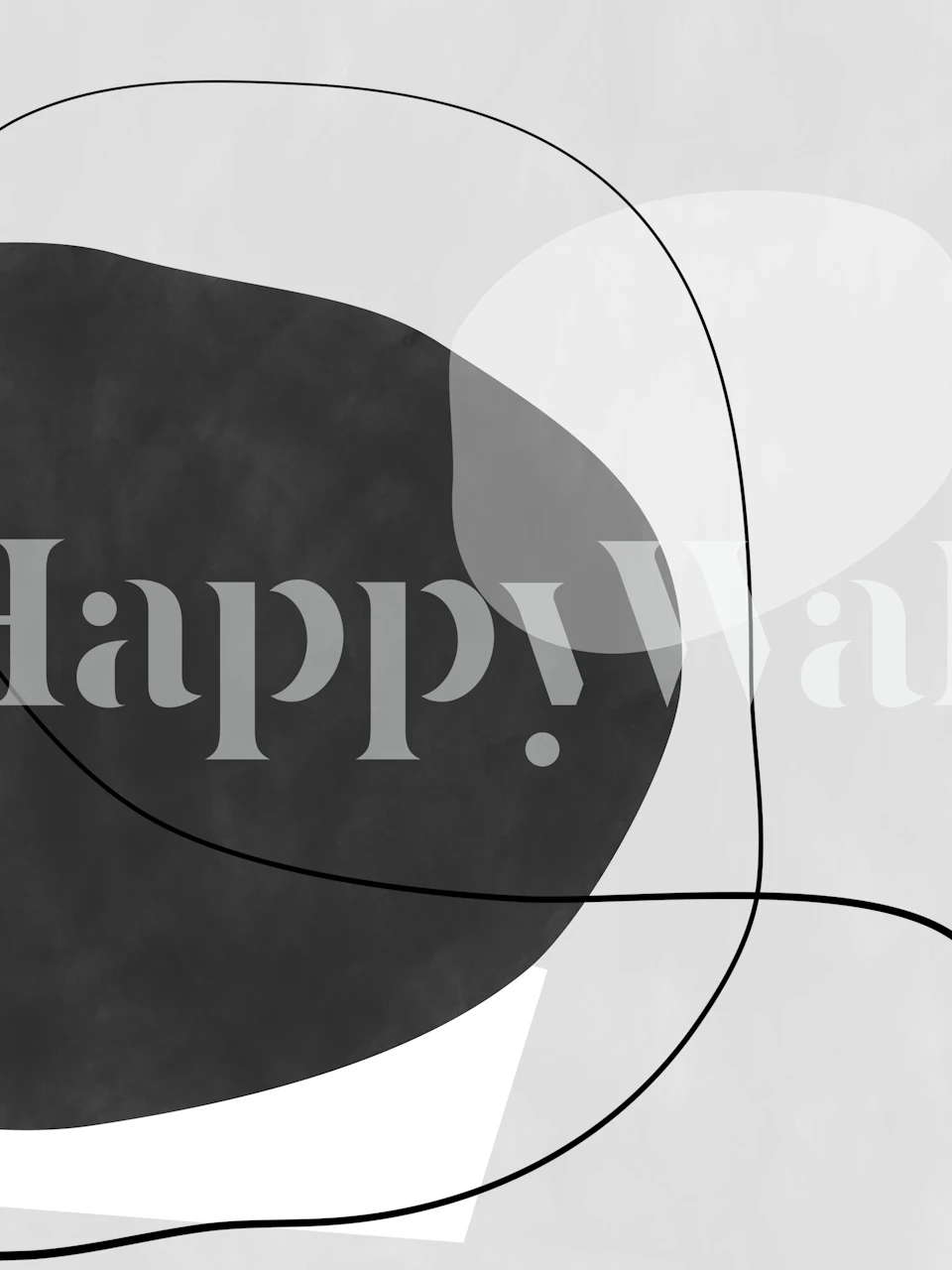 Abstrakte schwarz-weiße Fototapete mit dynamischen Formen