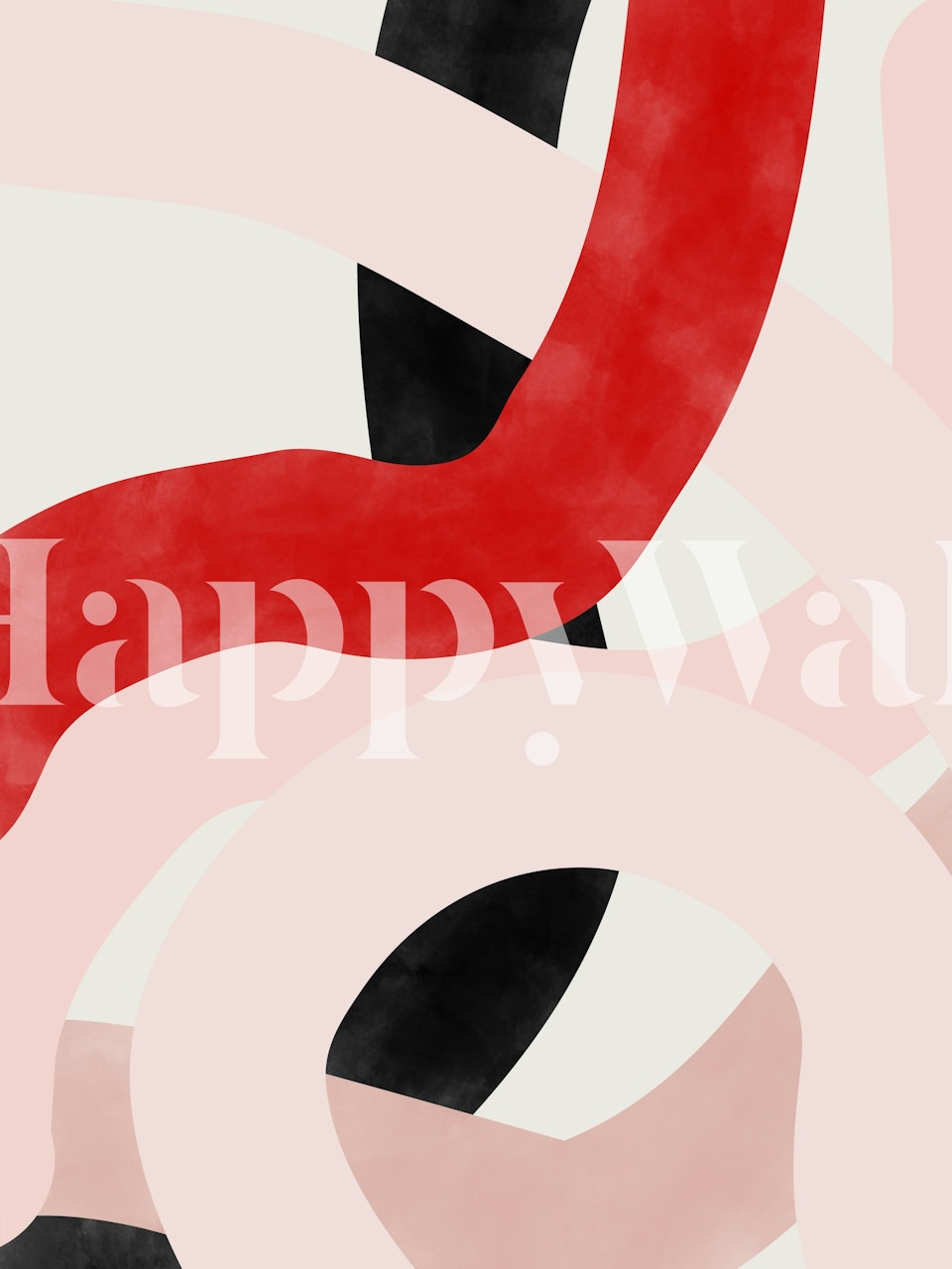 Αφηρημένα κόκκινα, μαύρα και ροζ γεωμετρικά σχήματα τοίχου